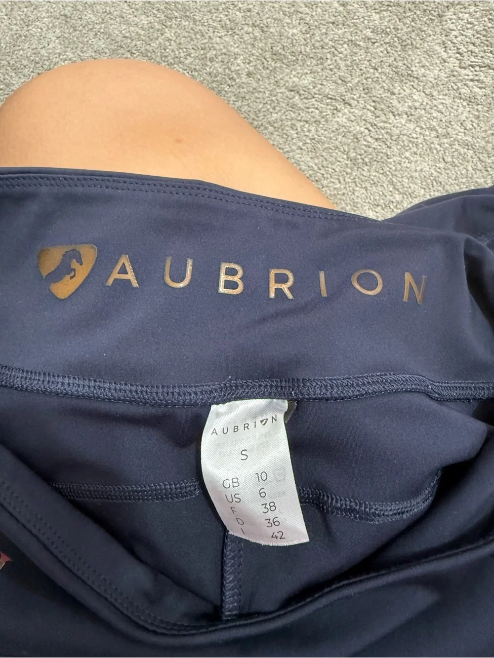 Women's Navy Performance Jeggings with Subtle Logo Accent